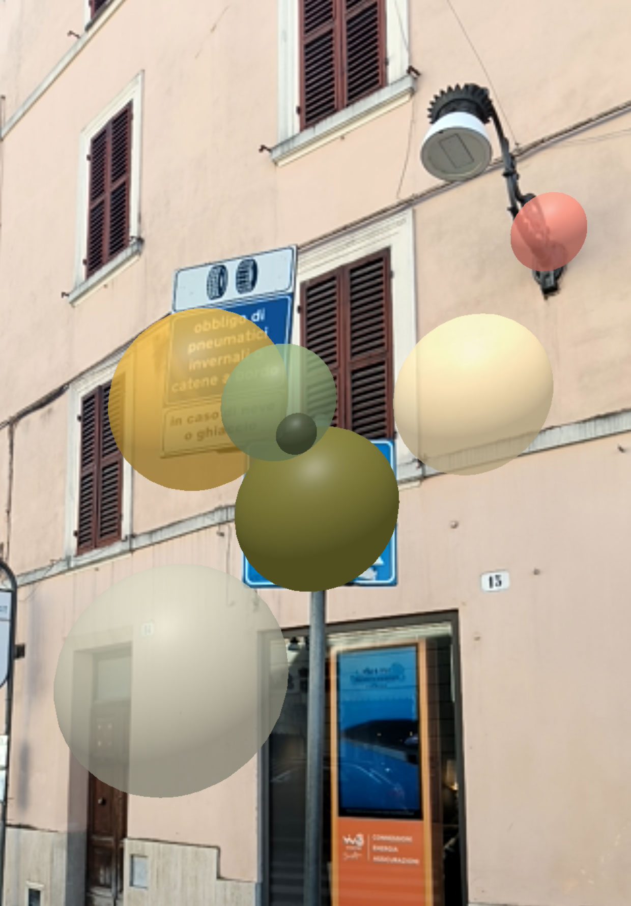ORB installazione AR presa in piazza di Spoleto, 2025