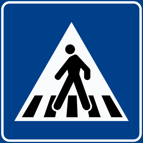 Italian Pedestrian crossing - traffic sign