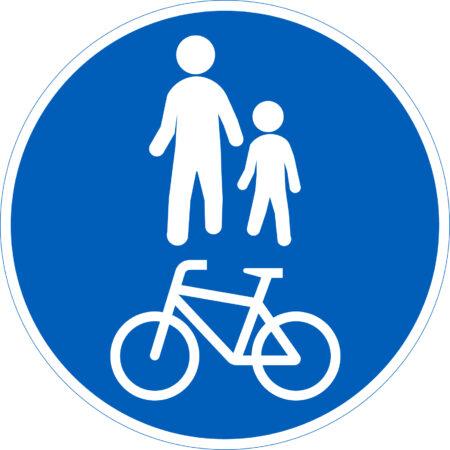 Shared path for pedestrians and cyclists -traffic sign, Finland.