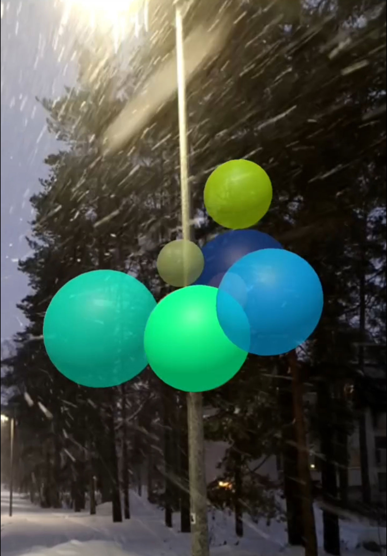 Kuvakaappaus ORBista talvisessa Myllypurossa, Helsingissä